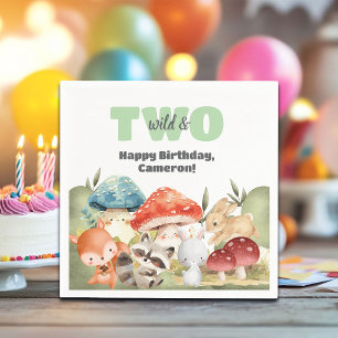 Cute Woodland Animals 2de Verjaardagsfeestje Servet