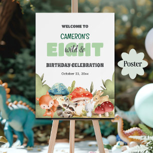 Cute Woodland Animals 8e Verjaardagsfeest Welkom Poster