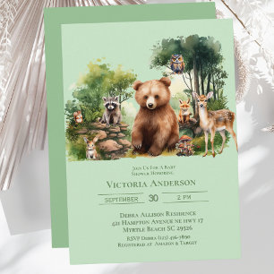 Cute Woodland Animals Baby shower Kaart