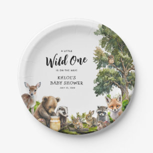Cute Woodland Animals Baby shower Papieren Bordje