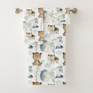 Cute Woodland Animals Bad Handdoek