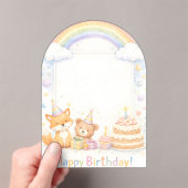 Cute Woodland Animals Birthday Acrylic Invitation (In situ (ordinateur de poche))