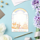 Cute Woodland Animals Birthday Acrylic Invitation (Insitu (Mariage))