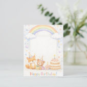 Cute Woodland Animals Birthday Invitation (Debout devant)