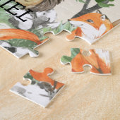 Cute Woodland Animals Christelijk Kind Gift Script Legpuzzel (Zijkant)