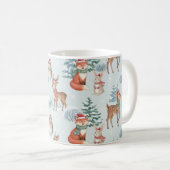 Cute Woodland Animals Christmas Pattern Mug (Devant droit)