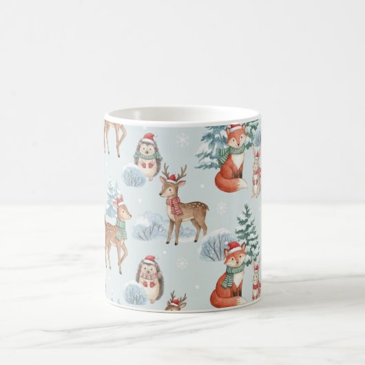 Cute Woodland Animals Christmas Pattern Mug (Centre)