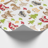 Cute Woodland Animals en Forest Pattern Cadeaupapier (Hoek)