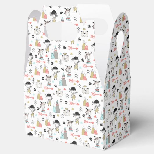 Cute Woodland Animals en Indian Boy Pattern Bedankdoosjes (Geopend)