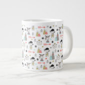 Cute Woodland Animals en Indian Boy Pattern Extra Grote Beker (Voorkant rechts)