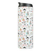 Cute Woodland Animals en Indian Boy Pattern Thermosbeker (Geroteerd rechts)