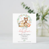 Cute Woodland Animals Greenery Baby shower (Staand voorkant)