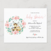 Cute Woodland Animals Greenery Budget Baby shower (Voorkant)