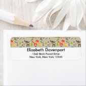 Cute Woodland Animals Illustrated Pattern Etiket (Insitu)