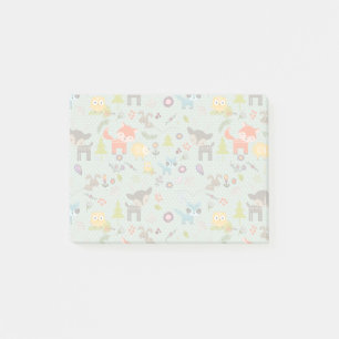 Cute Woodland Animals Illustrated Pattern Post-it® Notes