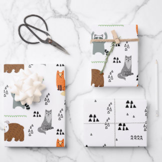 Cute Woodland Animals Inpakpapier Vel