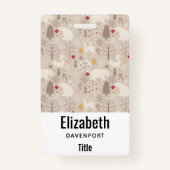 Cute Woodland Animals Nordic Pattern Badge (Voorkant)