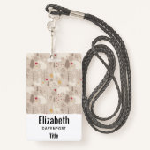 Cute Woodland Animals Nordic Pattern Badge (Achterkant met draagriem)