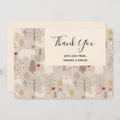 Cute Woodland Animals Nordic Pattern Bedankkaart (Voorkant / Achterkant)