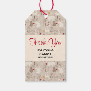 Cute Woodland Animals Nordic Pattern Birthday Cadeaulabel