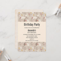 Cute Woodland Animals Nordic Pattern Birthday