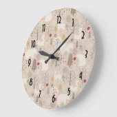 Cute Woodland Animals Nordic Pattern Grote Klok (Hoek)