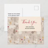 Cute Woodland Animals Nordic Pattern Hartelijk dan Briefkaart (Voorkant / Achterkant)