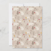 Cute Woodland Animals Nordic Pattern Kaart (Achterkant)