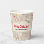 Cute Woodland Animals Nordic Pattern Kerstmis Papieren Bekers (Voorkant)