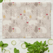 Cute Woodland Animals Nordic Pattern Kerstmis Theedoek (Gevouwen)