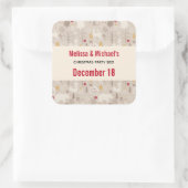 Cute Woodland Animals Nordic Pattern Kerstmis Vierkante Sticker (Tas)