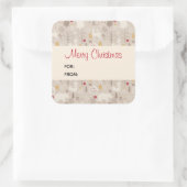 Cute Woodland Animals Nordic Pattern Kerstmis Vierkante Sticker (Tas)