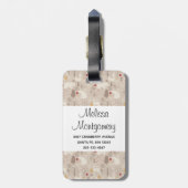 Cute Woodland Animals Nordic Pattern Monogram Bagagelabel (Achterkant verticaal)
