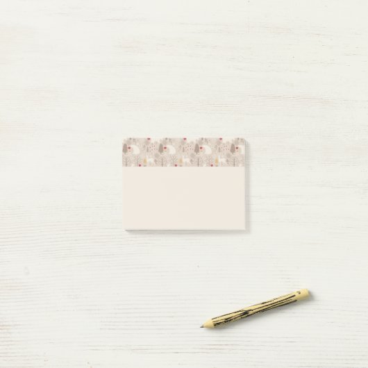 Cute Woodland Animals Nordic Pattern Post-it® Notes (Op bureau)
