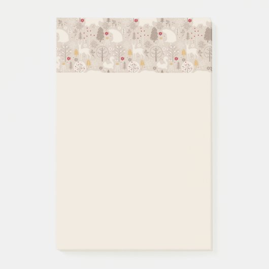 Cute Woodland Animals Nordic Pattern Post-it® Notes (Voorkant)