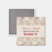 Cute Woodland Animals Nordic Pattern Save the Date Magneet (Voorkant / Achterkant)