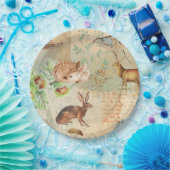  Cute Woodland Animals Pattern Papieren Bordje (Feest)