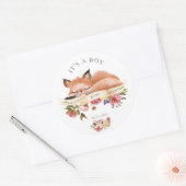 Cute Woodland Animaux Floral C'est un Sticker Garç (Enveloppe)