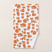 Cute Woodland Autumn Forest Fox Pattern Bad Handdoek (Handdoek)