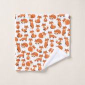 Cute Woodland Autumn Forest Fox Pattern Bad Handdoek (Wasdoekje)