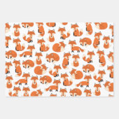 Cute Woodland Autumn Forest Fox Pattern Inpakpapier Vel (Voorkant 3)