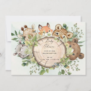 Cute Woodland Baby Animals Baby shower Kaart