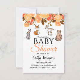 Cute Woodland Baby Animals | BABY SHOWER Kaart