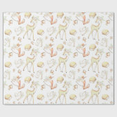 Cute Woodland Baby Animals Deer Bunny Fox Hedegel Cadeaupapier (Vlak)