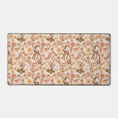Cute Woodland Baby Deer Floral Pattern Bureaumat (Voorkant)