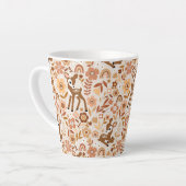 Cute Woodland Baby Deer Floral Pattern Latte Mok (Linkerhoek)
