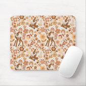Cute Woodland Baby Deer Floral Pattern Muismat (Met muis)