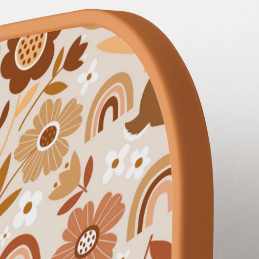 Cute Woodland Baby Deer Floral Pattern Pickleball Paddle (Links Detail)