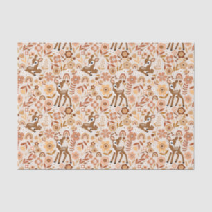 Cute Woodland Baby Deer Floral Pattern Tissuepapier