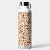 Cute Woodland Baby Deer Floral Pattern Waterfles (Voorkant)